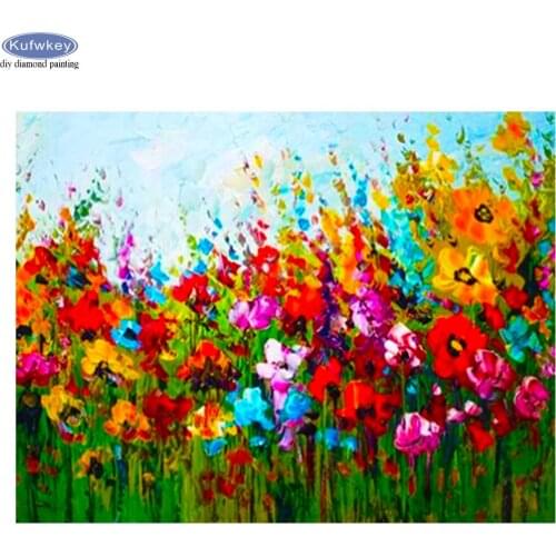 5D Diamond Painting Abstract Colored Flower Art Diy Diamond Embroidery Full Square Drill Diamond Mosaic Cross Stitch Decoration