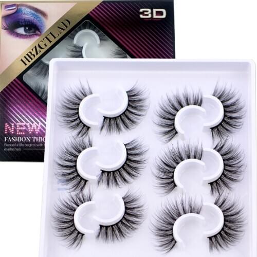 6 Pairs Multipack 3D Soft Mink Hair False Eyelashes Handmade Wispy Fluffy Long Lashes Natural Eye Makeup Tools Faux Eye Lashes