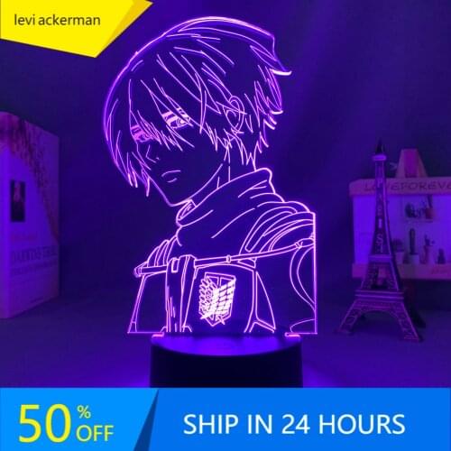 Anime Lamp Attack on Titan 4 Mikasa Ackerman Figure for Bedroom Decor Night Light Kids Birthday Gift Shingeki No Kyojin 3d Light