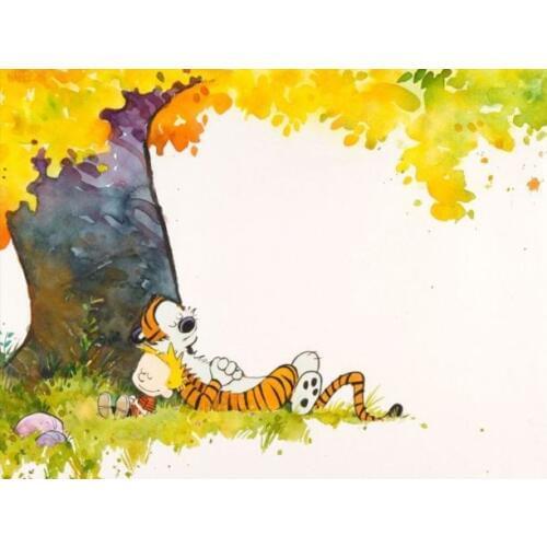 Free shipping boy and tiger asleep canvas oil painting canvas wall art decoration painting home decoration drawing XJDP-61