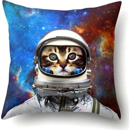 Cartoon Cat Printed Sofa Cushions Office Pillow Cases Polyester Pillowcase Home Decor Cushion Cover 45X45CM