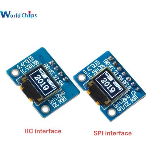 Diymore 0.42 inch OLED Display Screen LCD Module 72*40 OLED Module IIC/SPI Interface White LCD Display Module 16 Pin SSD1306
