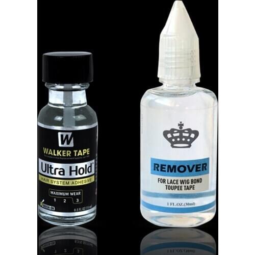 1bottles 0.5oz Walker Ultra Hold Lace Wig Glue Adhesive Super Glue And 1bottle Hair Glue Remover 30ML