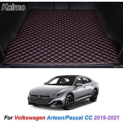 Custom Leather Car Trunk Mats for Volkswagen Arteon Passat CC 2019-2021 Rear Trunk Floor Mat Tray Carpet Cargo Liner Accessories