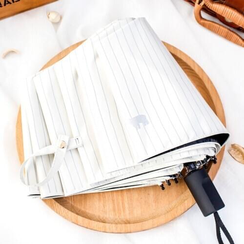 Island rain small fresh umbrella goddess rain and sun dual-use sun umbrella cute creative folding vinyl sunshade UV protection