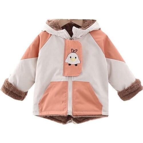 Fashion Autumn Winter Baby Girls Clothes New Children Boys Thicken Hooded Jacket Toddler Casual Clothing Infant Kids Sportswear