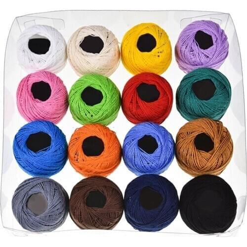 16 Colors Embroidery Thread Line Hand Cross Stitch Floss Sewing Skeins DIY Craft Apparel Sewing Fabric Cotton Knitting Threads