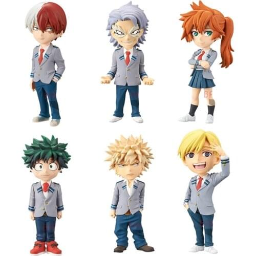 Bandai Genuine Candy Toys WCF My Hero Academia Vol.4 Bakugou Katsuki Deku Monoma Neito Todoroki Shoto Action Figure Model Toys