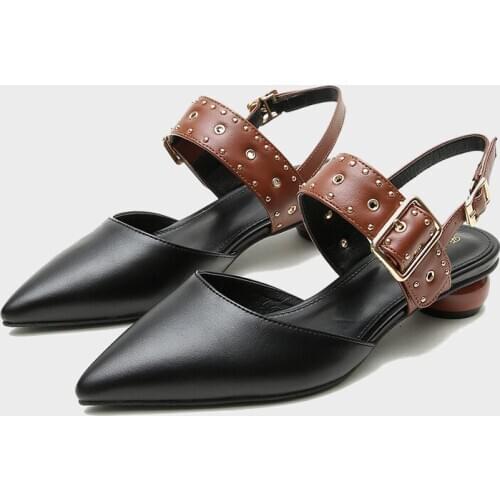 2020 autumn Women Sexy Black Pointed Toe Women High Heels Baotou Single shoes Plus Size Party Shoes