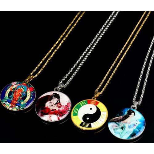1pcs Love Safety Money Luck Amulet Buddha Pendant Buddha Necklace Yingyang Fengshui Pendant Necklace