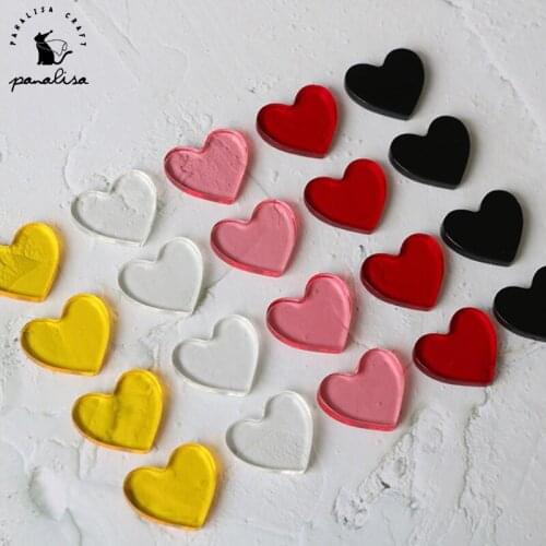 Panalisacraft 10pcs 5colors acrylic crystal transparent heart-shape Stones for DIY Scrapbooking Card Making Embellishments