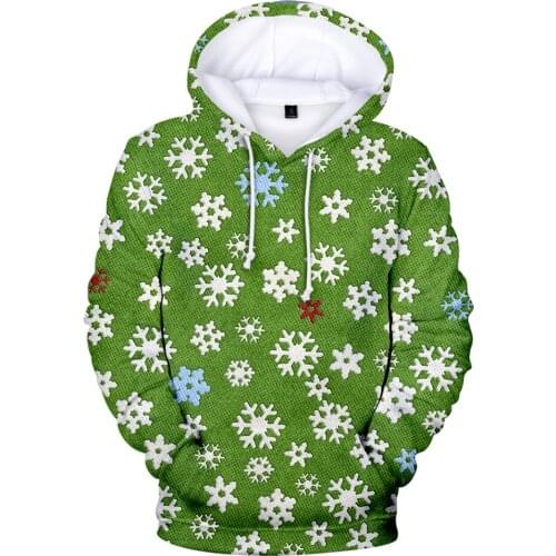 Hot Christmas Hoodies Men Women 3D Sweatshirts Boy/Girls Christmas Hoodie Mens Polluver Hoody Snowflake Design Winter Cap Hooded