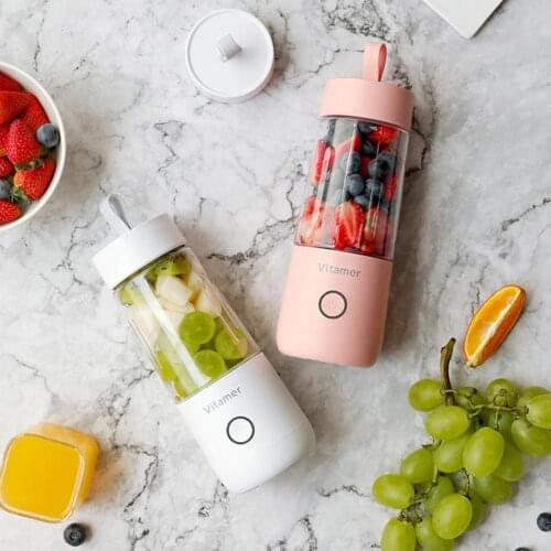 350ml Portable Size USB Electric Fruit Juicer Handheld Smoothie Maker Blender Rechargeable Mini Portable Juice Cup Water Outdoor