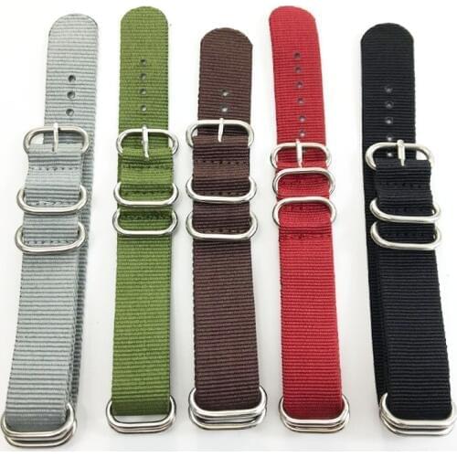 Nato Strap Watch Band Army Sports Nylon Fabric Watchband Stainless Steel Buckle for Women Men Watch Accessories 20mm 22mm 24mm