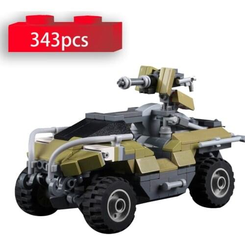 Military Tank HALOS UNSC M12 Warthog Car Battle Vehicle Model Building Blocks DIY Bricks Educational Toys for Children Gifts