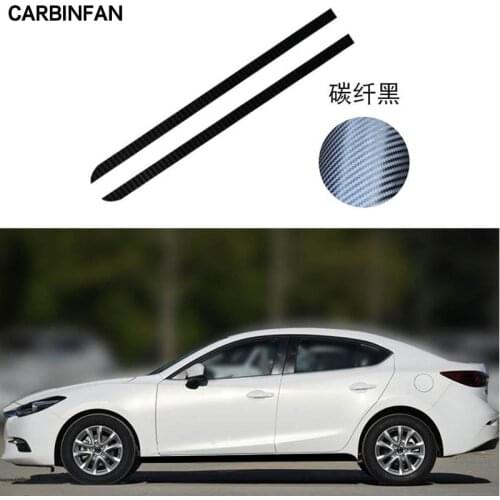 Car Styling Carbon Fiber Below Side Skirt Sticker Decorative Strip Body Sticker 2Pcs/Set For Mazda 3 Axela 2014-2018