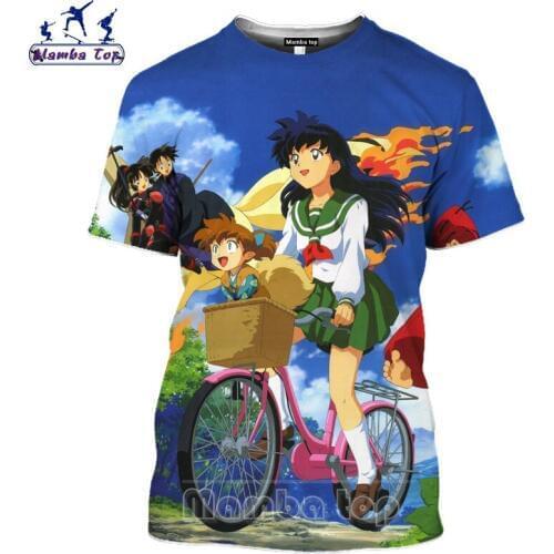 Mamba Top Inuyasha T Shirt Men Short Sleeve Fashion 3D Print Higurashi Kagome Anime Tshirt Women Beauty O Neck Casual Beach Tees
