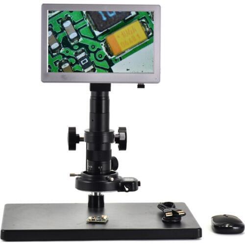 USB Microscope Camera AIO 5.0MP 9'' Screen Tablet Camera Digital Microscope Camera+Table Stand+180X C-mount Lens