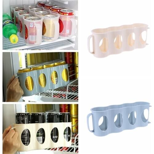 Refrigerator Storage Beverage Box Retractable Drawer Type Beverage Container Box 4 Section Storage Box Kitchen Rack Shelf Holder