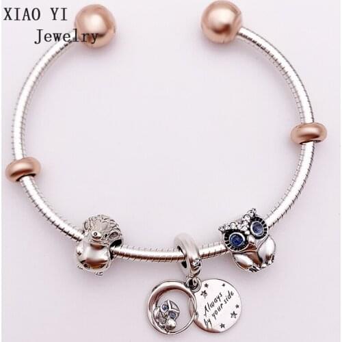 XIAOYI jewelry 100% s925 2019 winter Christmas the owl friend string act the role of a gift to girlfriends bracelet