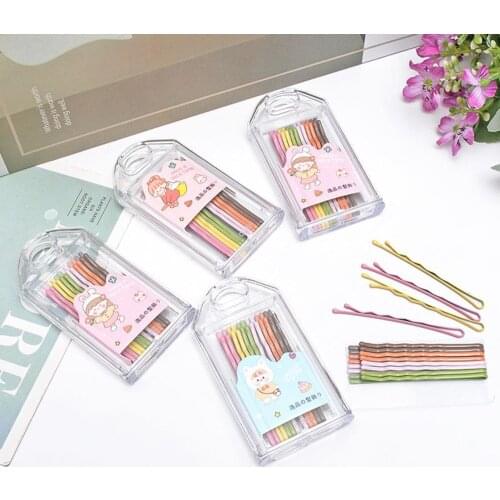 12Pcs/Set Colorful Hair Clip Hair Barrettes Women Bobby Pins Invisible Wave Hairgrip Barrettes Hairpins Styling Accessories