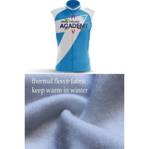 WINTER FLEECE THERMAL 2018 Israel Cycling Academy Sleeveless Cycling Vest Mtb Clothing Bicycle Maillot Ciclismo Bike Clothes