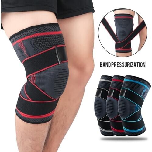 1 Pair Gym Unisex Sports Knee Protector Use Springs To Relieve Load Massage With O-Rings And Use Bandages To Increase Pressure