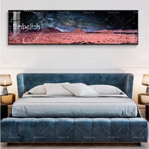 1 Pieces Starry Sky And Mountains Landscape Wall Art Pictures For Living Room Modern Home Decor Posters HD Canvas Paintings