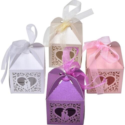 10pcs/lot Candy Cake Party Paper Bags Pretty Married Wedding Favor Box Gift Boxes Event Party Supplies