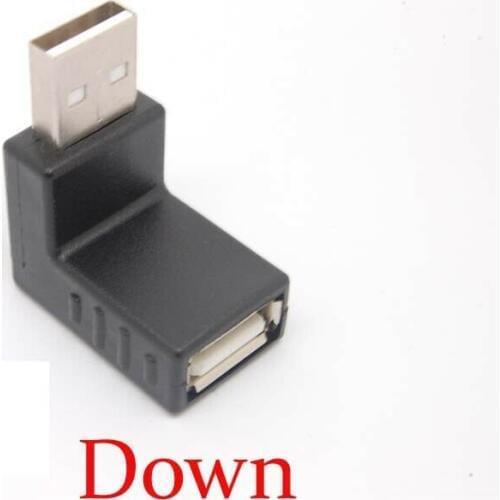 10pcs USB 2.0 A Male to Female Extension Cable 90 Degree Left Adapter Plug gm