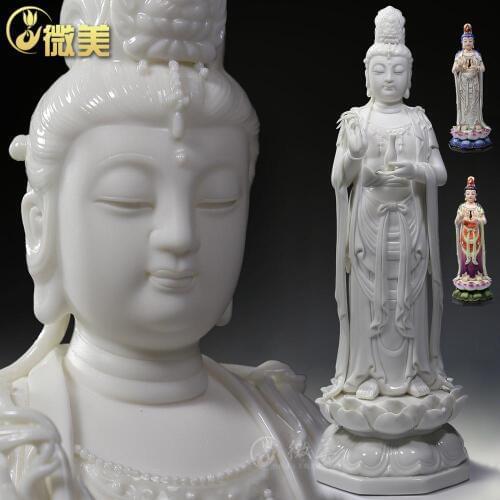 15 inches of Guanyin Guanyin Buddha put Ephraim ceramic Sam West Dehua porcelain Buddha Buddhist supplies like worship