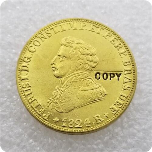1824 Brazil 4000 Reis Gold COIN COPY