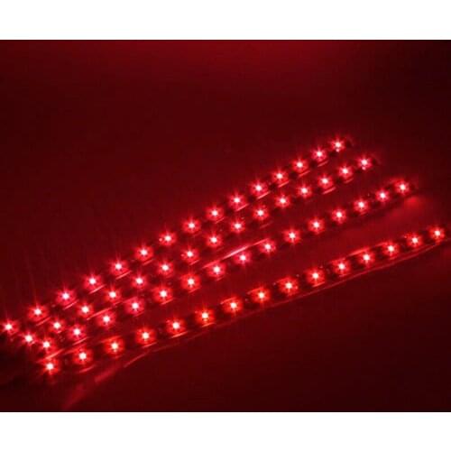4pcs DC 12V 15 SMD LED Blue/Red Flexible Strip Light 30cm Decorative Lamp Waterproof Home Car Strip Tube Lights