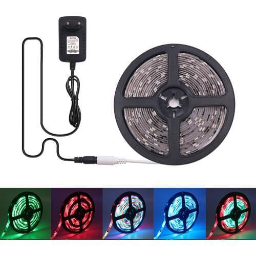 5M DC 12V LED Strip Light 5050 SMD WS2811 150LED Flexible Strip Lights Auto-running Magic Color Waterproof with Power Adapter