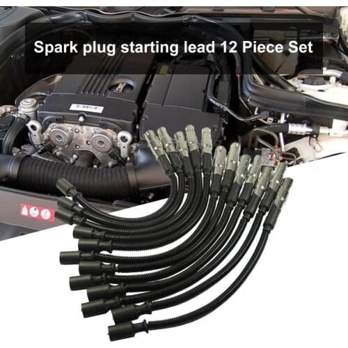 50% Hot Sales!! 12Pcs Ignition Wire Wear-resistant Reliable Plastic Spark Plug Ignition Cable Set 1121500218 for Mercedes-Benz