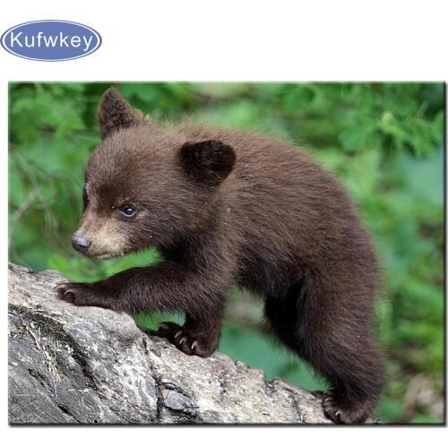 5D DIY Diamond Painting Painted forest Animals bear Mosaic Embroidery Animal Cross stitch Embroidery Crafts Decoration f