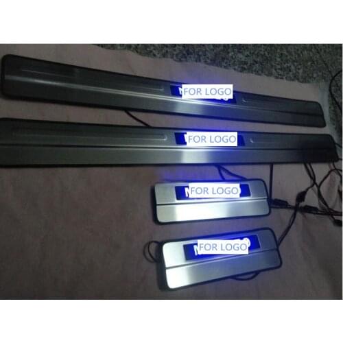 Car accessories Stainless Steel LED Side Door Scuff Plate Door Sill Trim Fit For Ford mondeo mk4 2008- 2013 4PCS/SET