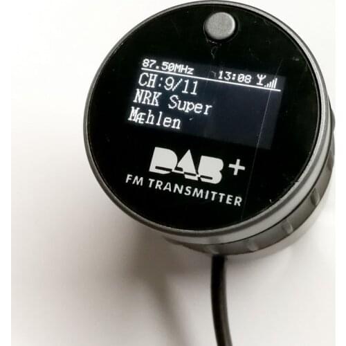 Car DAB Radio Cigarette lighter interface Color OLED screen DAB radio receiver FM transmitter with car charging function