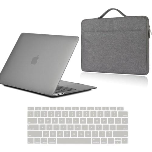 Laptop Case for Apple Macbook Air 13/11/Macbook Pro 13/15 Inch Solid Color Protective Shell + Keyboard Cover + Laptop Bag