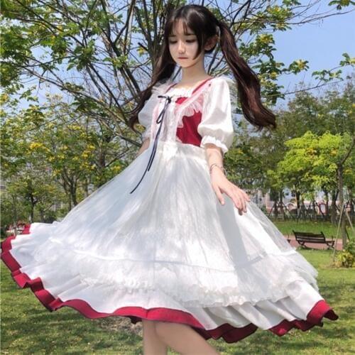 Lolita Daily Lolita Blouse Dress Op Short-Sleeved Ruffled Dress Children Summer Suit gothic lolita victorian dress renaissance