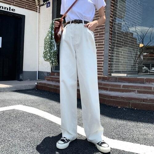 Jeans Women Denim Pants Denim Clothing Vintage Pants Boyfriend 2021 Jean Streetwear Straight PantsWide Leg Jeans Casual Loose