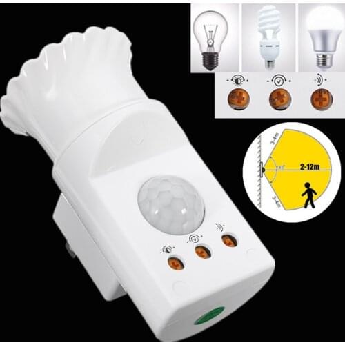 E27 Lamp Holder With 360 degree PIR Induction Motion Sensor IR Infrared Human E27 Base Plug Socket Switch Base Adapter