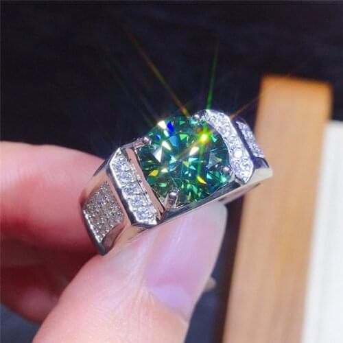 Ekopdee Classic Green Color Cubic Zirconia Engagement Rings For Women Shiny Zircon Opening Metal Ring Dinner Party Jewelry 2021