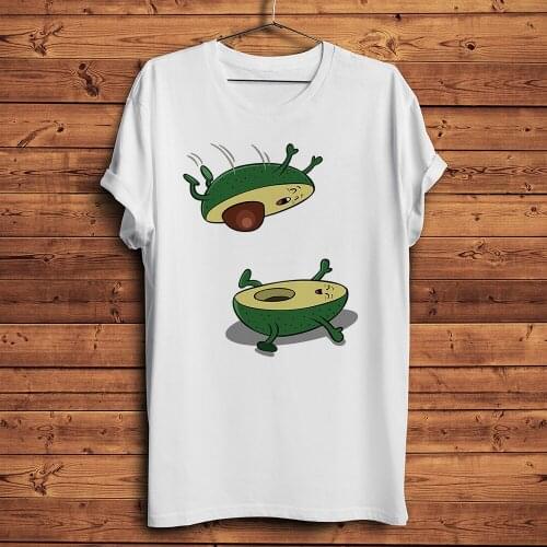 Cute Avocado series funny anime tshirt Men White summer new Casual short sleeve T Shirt Unisex kawaii streetwear tee