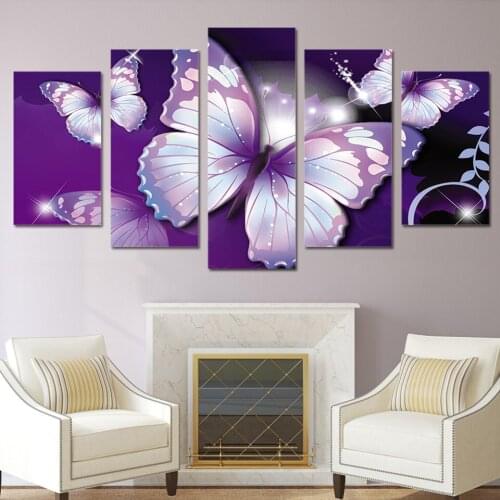 HD Printed purple butterfly Painting Canvas Print room decor print poster picture canvas Free shipping/ny-2882