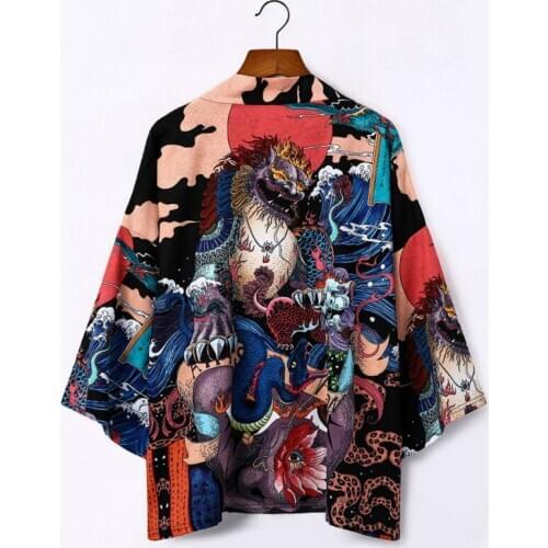 Dreastern Yukata haori men Japanese kimono cardigan men samurai costume clothing kimono jacket mens kimono shirt DE56