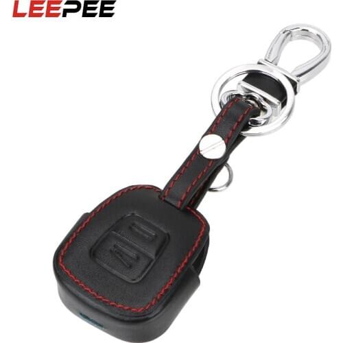 LEEPEE Car-styling Leather Car Key Case for Opel CORSA ASTRA TIGRA VECTRA ZAFIRA 2 Button Car Key Protect Bag