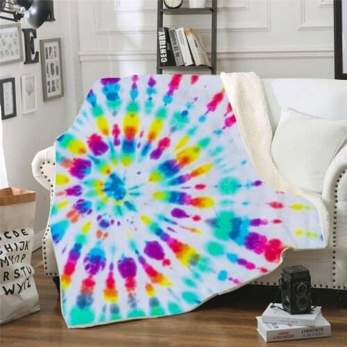 Colorful Psychedelic tie dye Anime Blanket 3D full printed Wearable Blanket Adults/kids Fleece Blanket drop shippng style -2