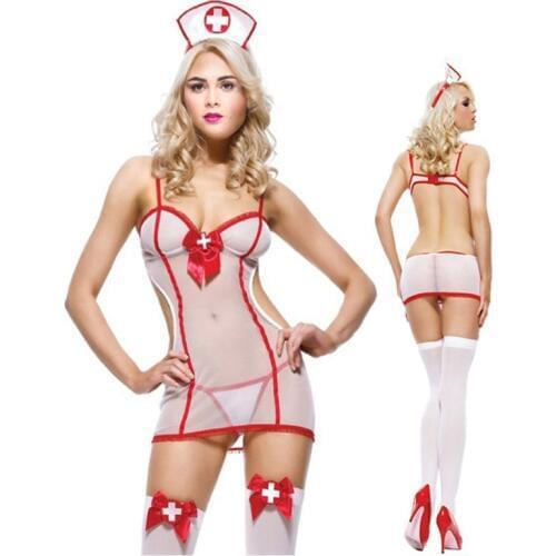 Fashion Hot Sale Womens Sleepwear Sexy Nurse Uniform Jumpsuit