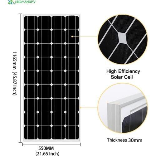 Monocrystalline photovoltaic solar panel rigid glass 100w200W 300W 400W for garden home roof